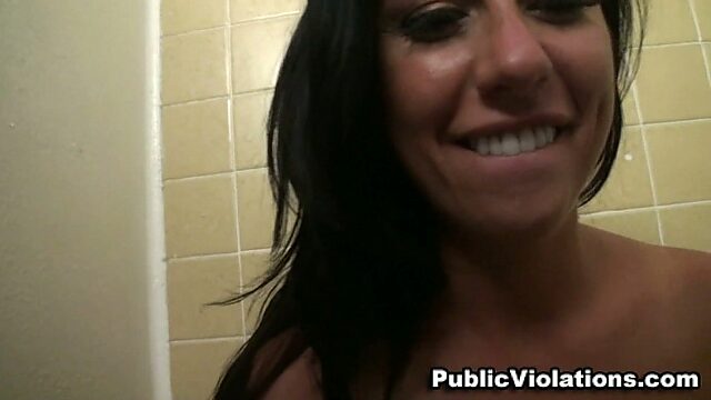Tiffany Brookes goes wild in the bathroom.