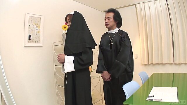 Horny nun from Japan Hitomi Kanou turns into slutty nympho thirsting for sex