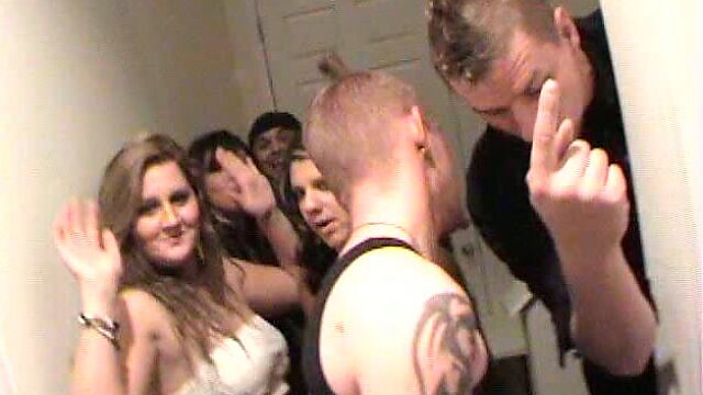 Couple of young sex greedy folks cloister in bedroom during student party