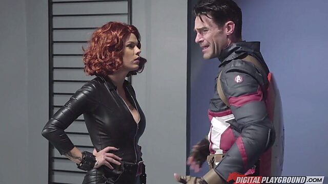 Juggy bitch with jaw dropping boobs Peta Jensen is fucked by Captain America