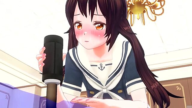 Japanese Hentai Girl shows perfect handjob with two toys [ASMR]