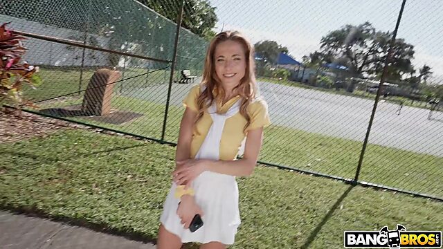 Getting picked-up by a stranger, Alexis James goes full slut after tennis