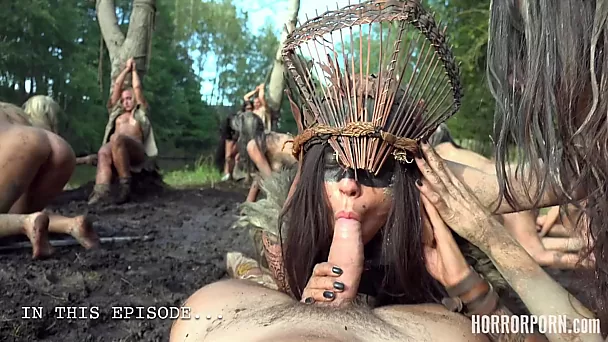 Behold this long lost tribe of amazons who feast their mouths and pussies on the tourits' cocks