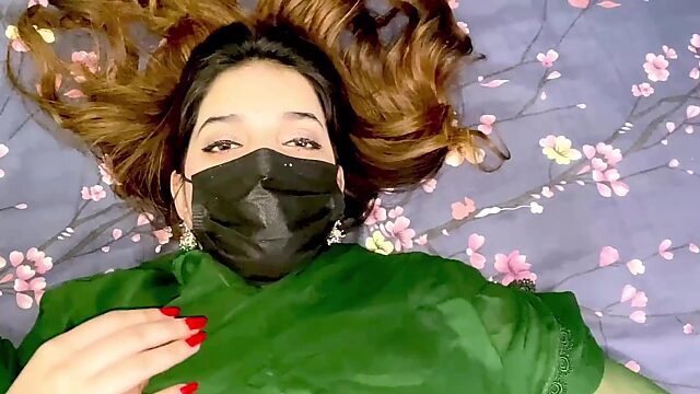 Arab slut takes her boobs out on camera, gets her pussy fucked hard