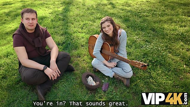 Poor guitar girl then gets a real job - a blowjob and sex right after casting