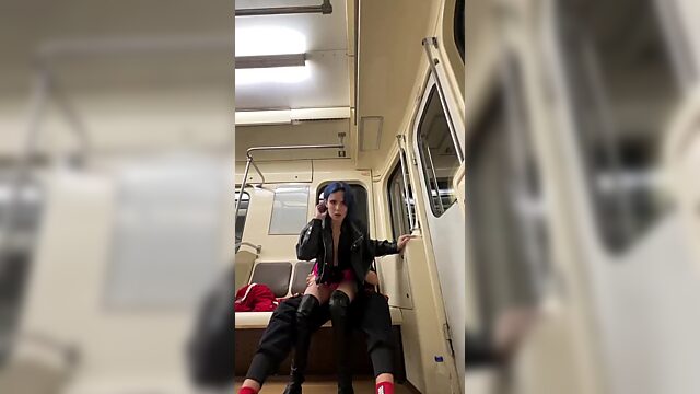 Subway sex with a punk rock hottie who has a GREAT body