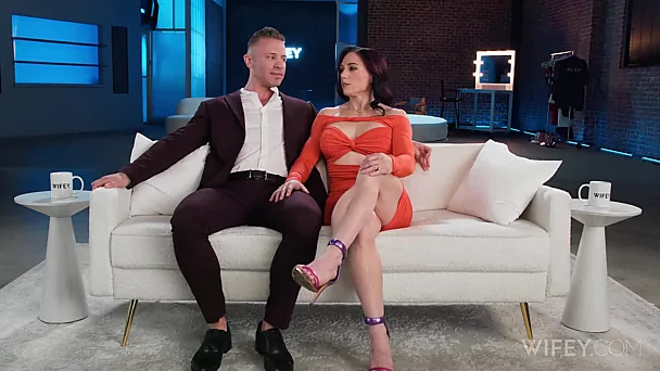 Her husband gets extremely hard after watching her being fucked by a BBC