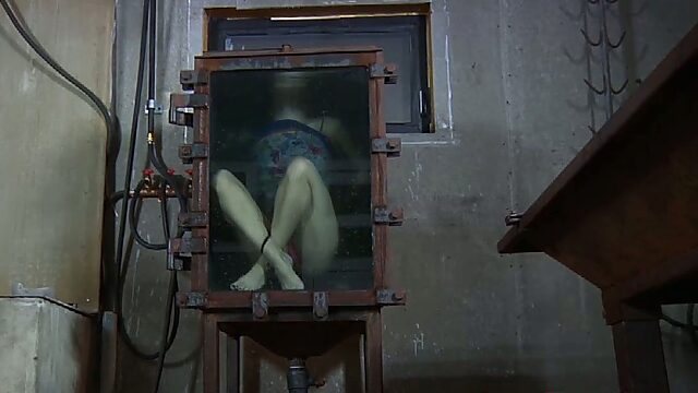 Locked in the glass box spoiled hoe Elise Graves goes under BDSM test