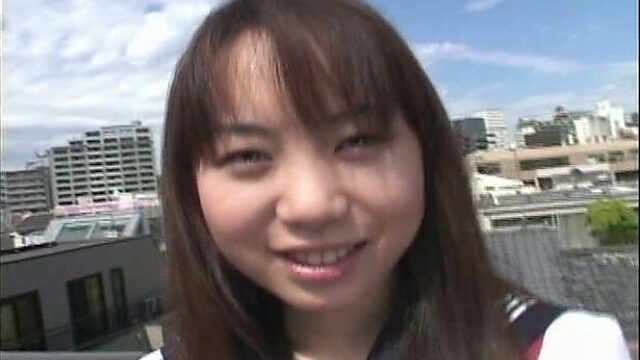 Cute and pretty Japanese girl Ryoko Yaka flashing her tits and panties